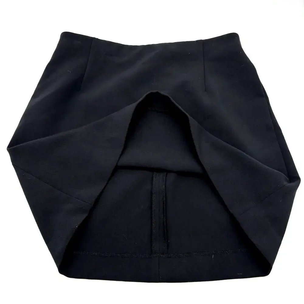 Uniqlo | Skirts | Uniqlo Black Polyester Blend Mid Rise Stretch Aline ...